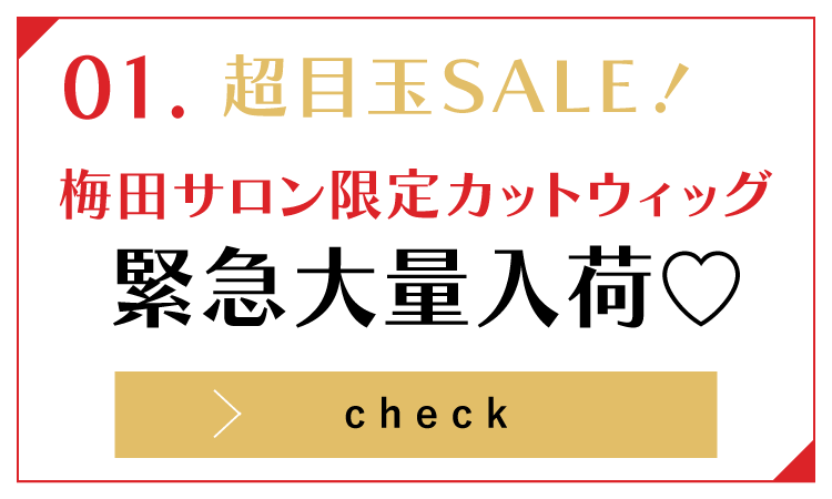 超目玉SALE！梅田サロン限定カットウィッグ　緊急大量入荷！