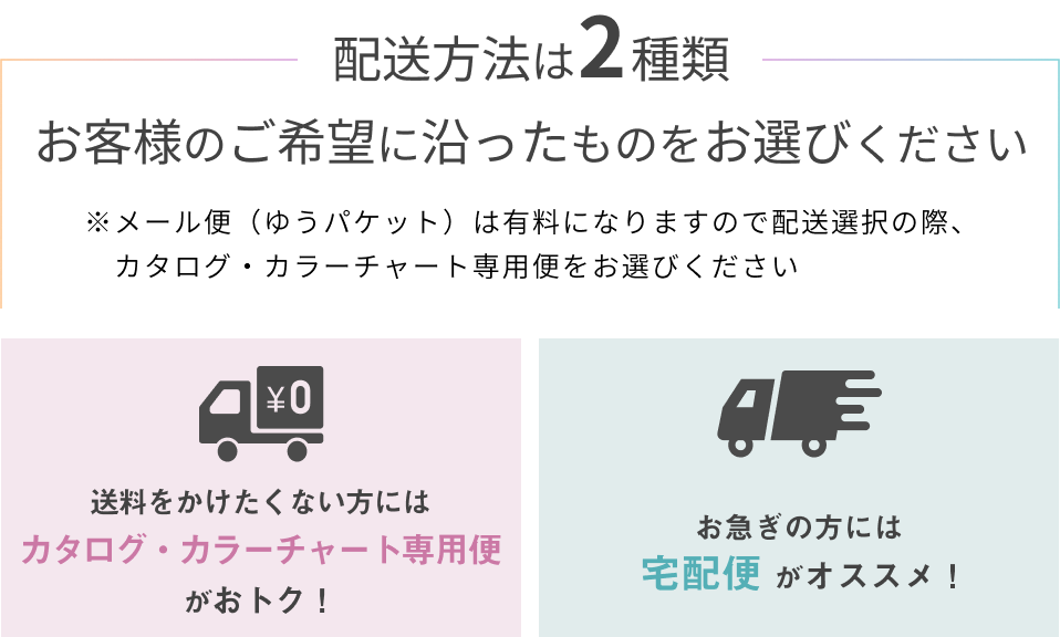 配送方法は2種類